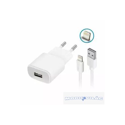 Forever hálózati töltő USB 2A TC-01 + kábel iPhone Lightning-hoz