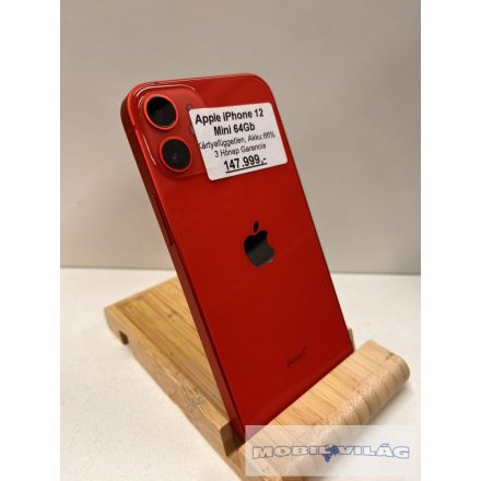 Apple iPhone 12 Mini Piros 64GB Kártyafüggetlen 