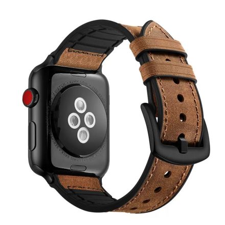 Apple Watch szilikon / bőr szíj Barna