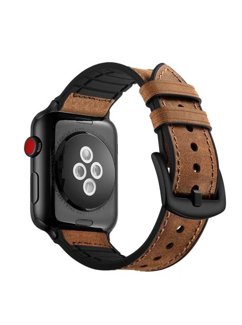 Apple Watch szilikon / bőr szíj Barna