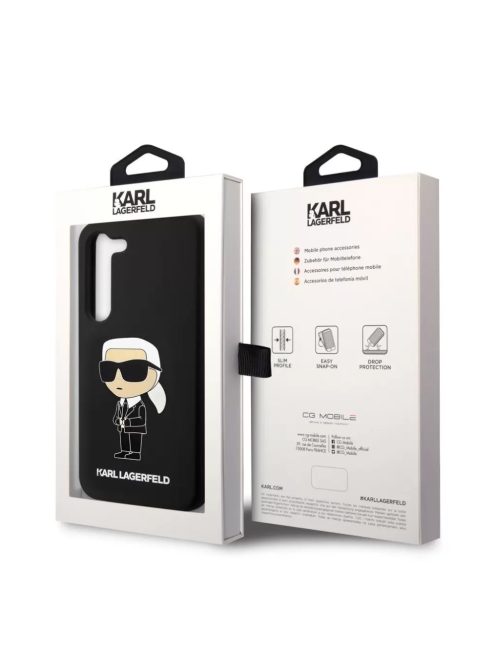 Karl Lagerfeld tok fekete KLHCS23MSNIKBCK Samsung S23+ készülékhez