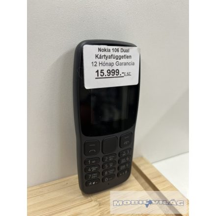 Nokia 106 Dual Kártyafüggetlen fekete színben 