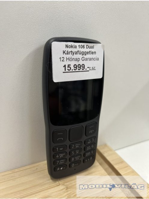 Nokia 106 Dual Kártyafüggetlen fekete színben 
