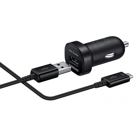Samsung Autós gyors töltő szett MIcro USB 18W Fekete