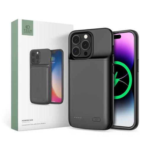 Tech-Protect 2in1 Powerbank Tok Apple iPhone 14 /14 Pro/14 Plus/14 Pro Max Készülékhez Fekete Színben