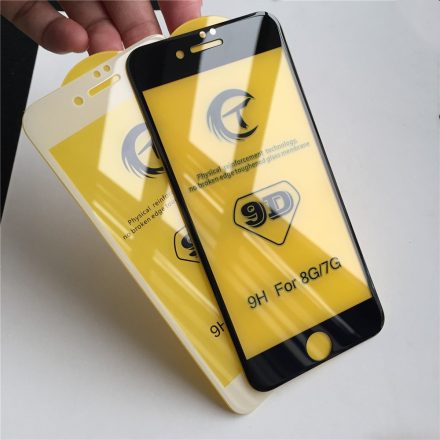 Tempered Glass 9D Fehér/Fekete Tok barát kijelzővédő üveg Apple Iphone 7 Plus / 8 Plus Készülékhez